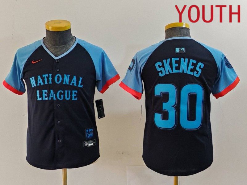 Youth Pittsburgh Pirates #30 Skenes Blue All star 2024 Nike MLB Jersey style 1->youth mlb jersey->Youth Jersey